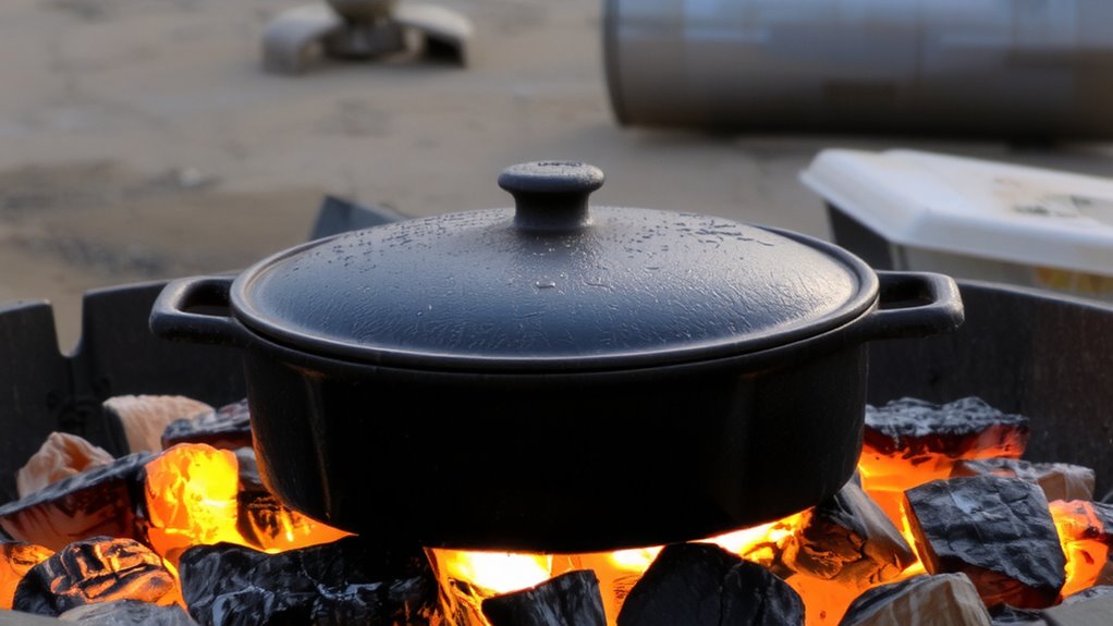 add coals to lid rim
