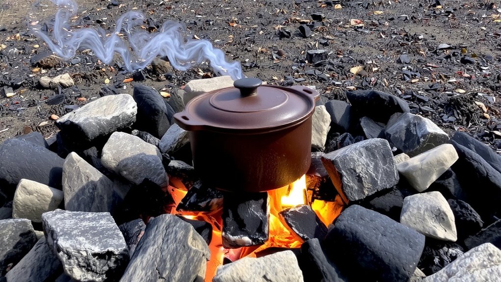 add coals upwind to balance heat