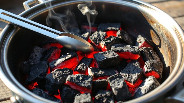 barbecue grilling with charcoal briquettes