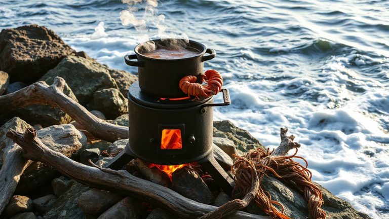 boil lobster outdoors seawater