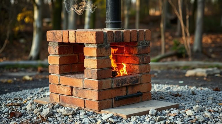 brick and metal rocket stove
