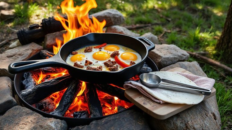 campfire skillet breakfast burritos
