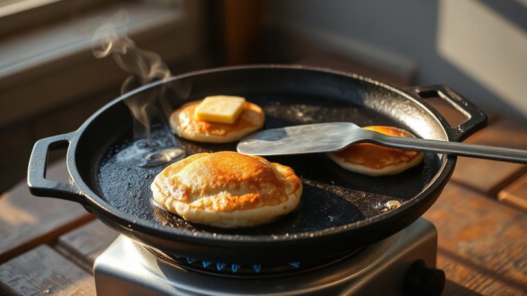 cast iron pancakes on stove