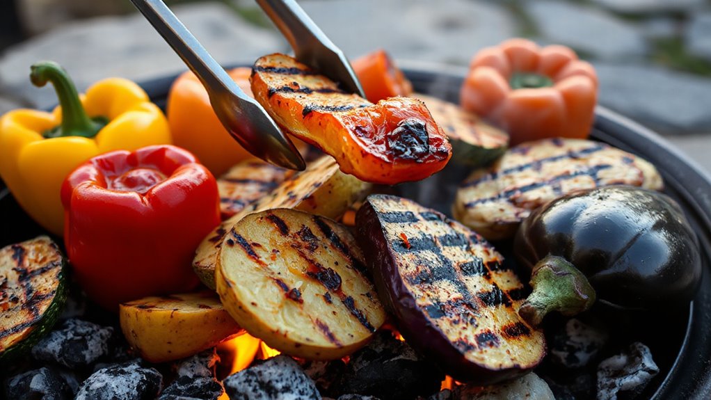 char grilling vegetables perfectly