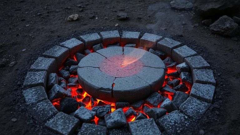 charcoal moat cooking setup