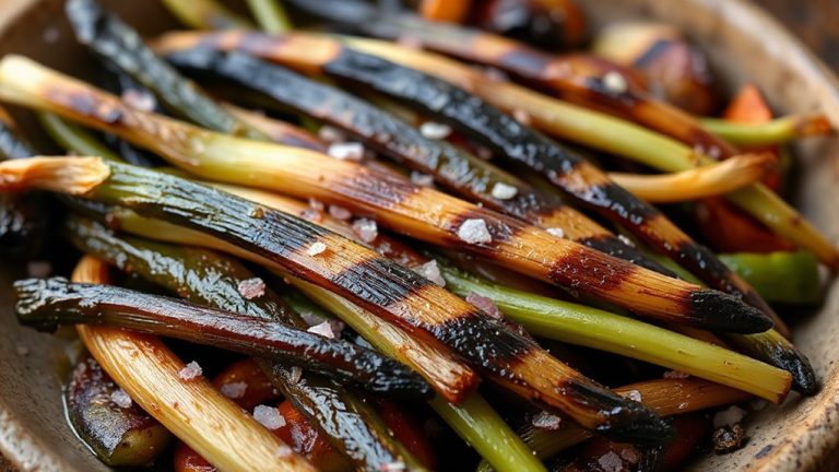 charred spring onions enhance flavor