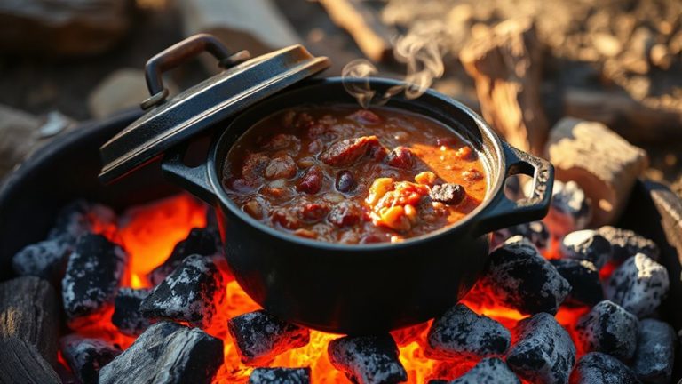 chili cooked in dutch oven