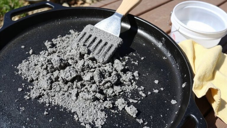 clean cast iron griddle deposits