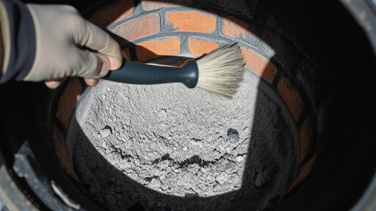 clear ash from stove