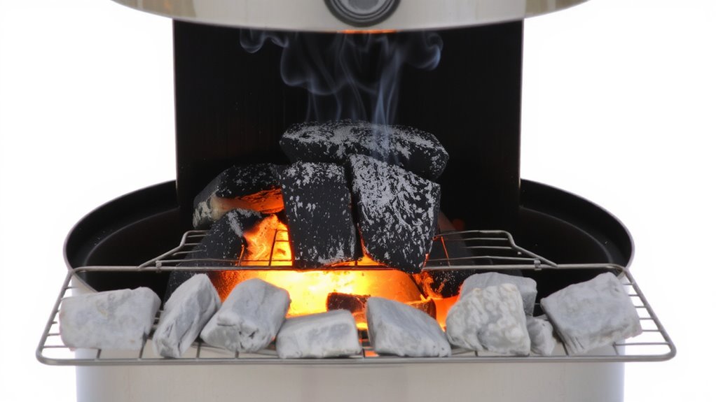 coals glowing under ash