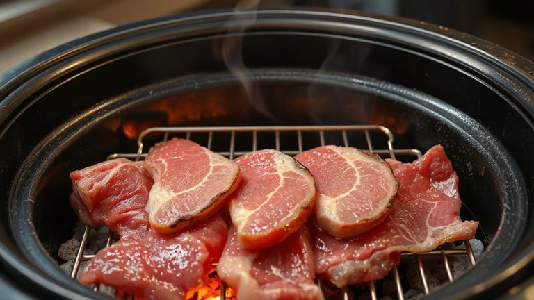 cooking beef shabu shabu on konro