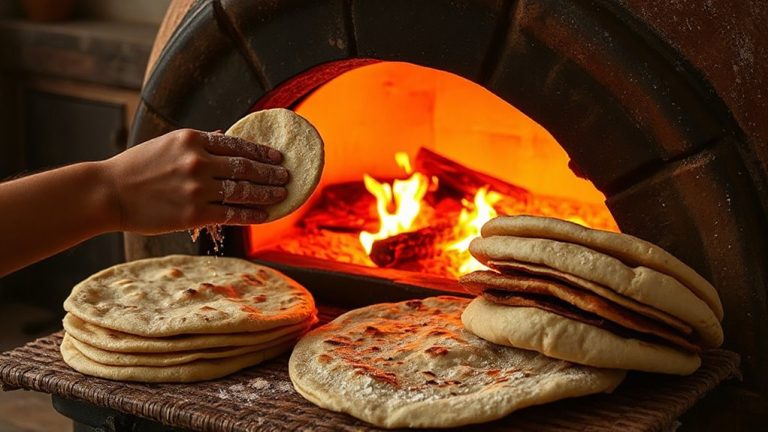 cooking flatbreads in tandoor