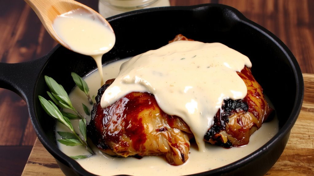 creamy tarragon simmered sauce