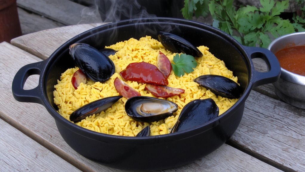 cured chorizo and live mussels