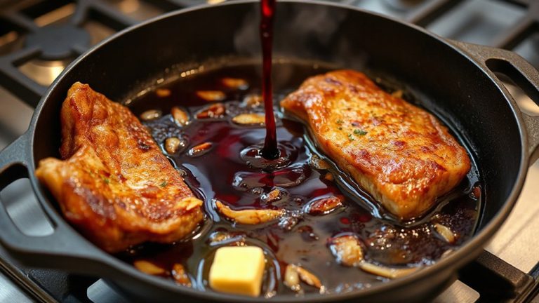 deglaze pan with wine