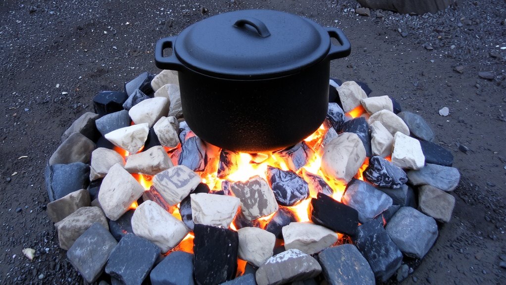 even coal distribution under pot