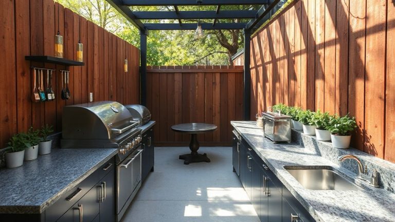 galley style outdoor kitchen design