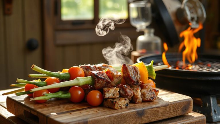 green sticks as skewers