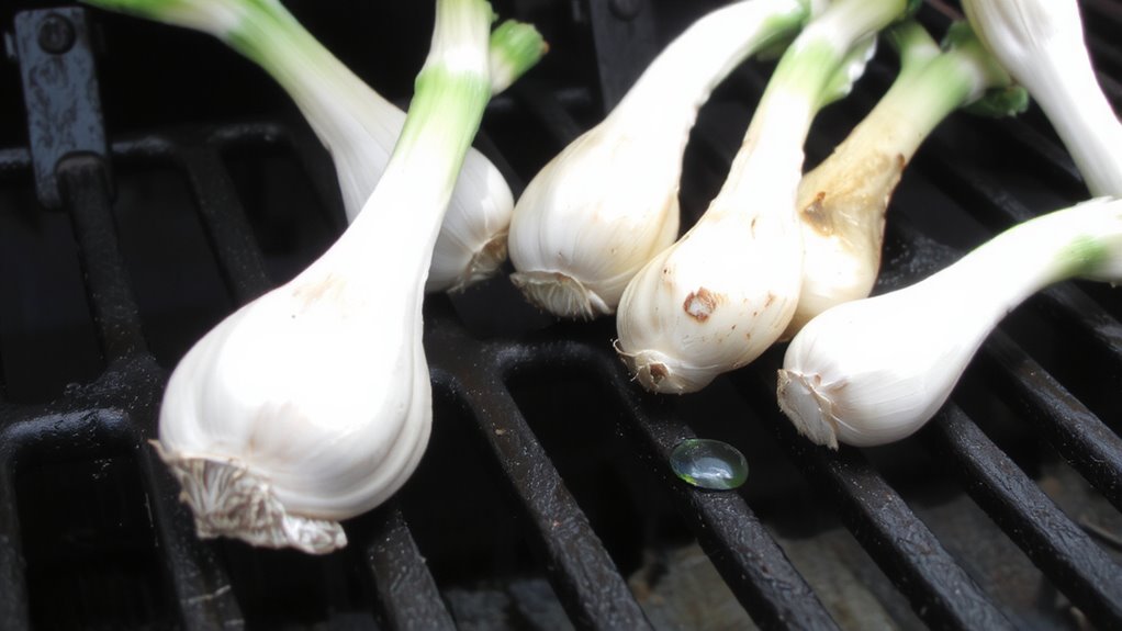 grill fresh green garlic