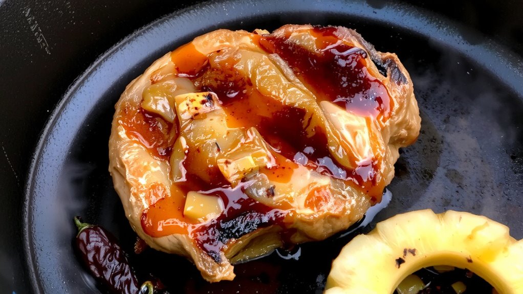 grill or pan sear glazed pork chops