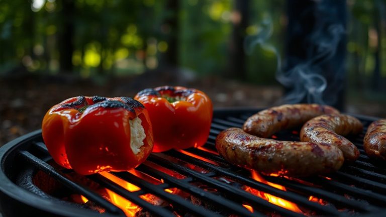grill peppers sear sausages