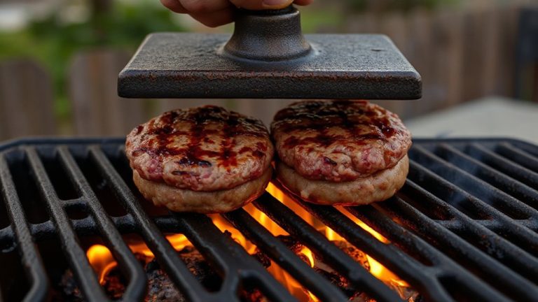 grill press flattens burgers