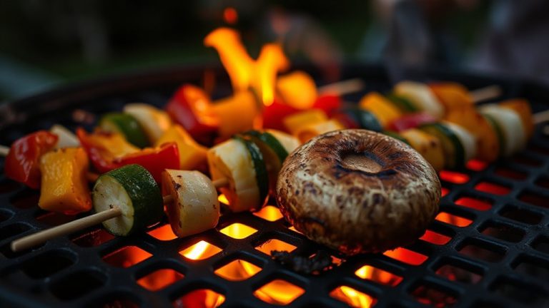 grill skewered vegetables evenly