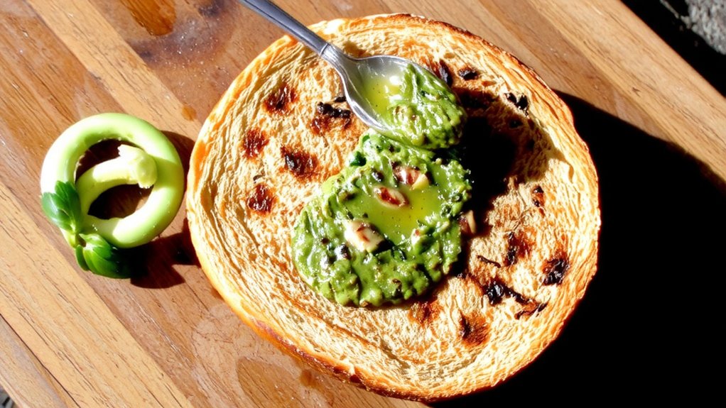 grilled bread with smoky pesto