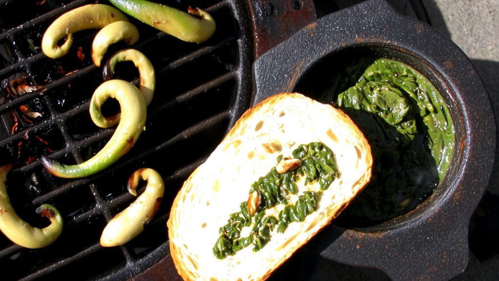 grilled garlic scape pesto