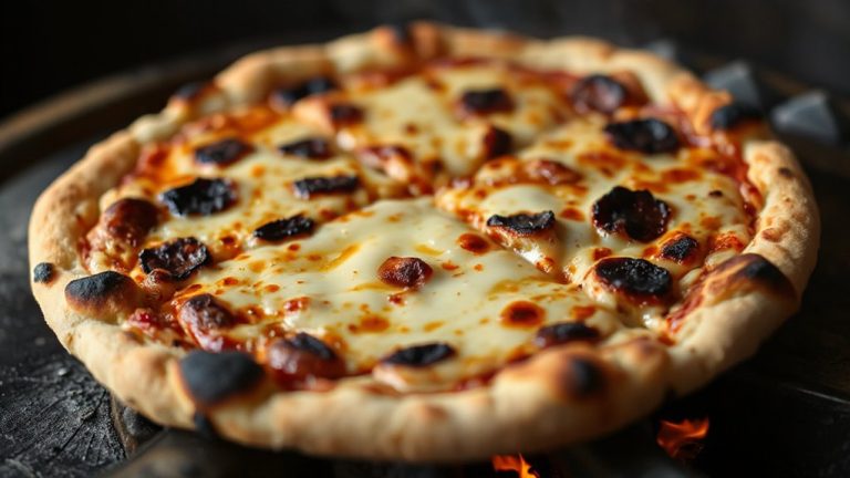 grilled pizza with beech smoke