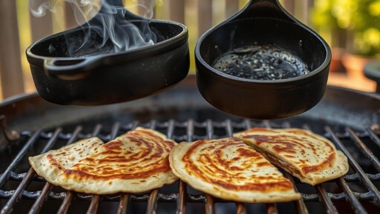 grilled quesadillas in cast iron