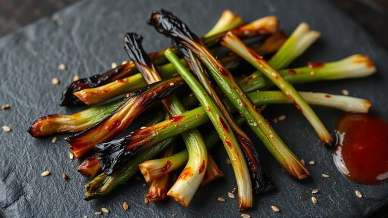grilled scallions enhance korean banchan