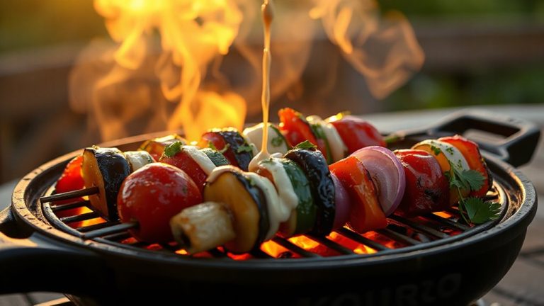 grilled vegetable kebabs with tahini