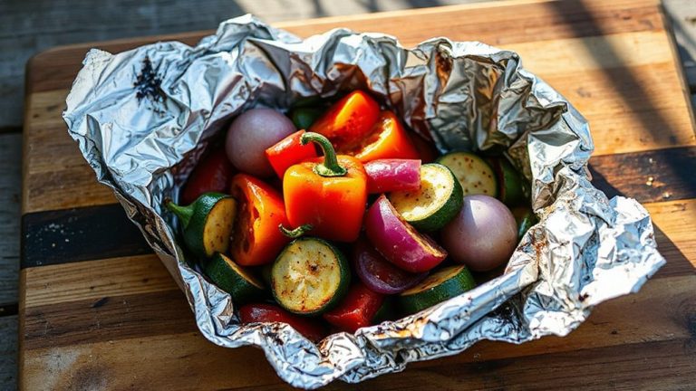 grilled veggies in foil