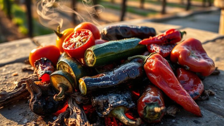 grilled veggies toasted vine wine paired