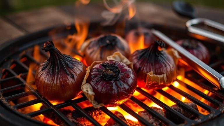 grilled whole red onions