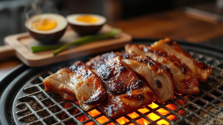 grilling chashu pork for ramen