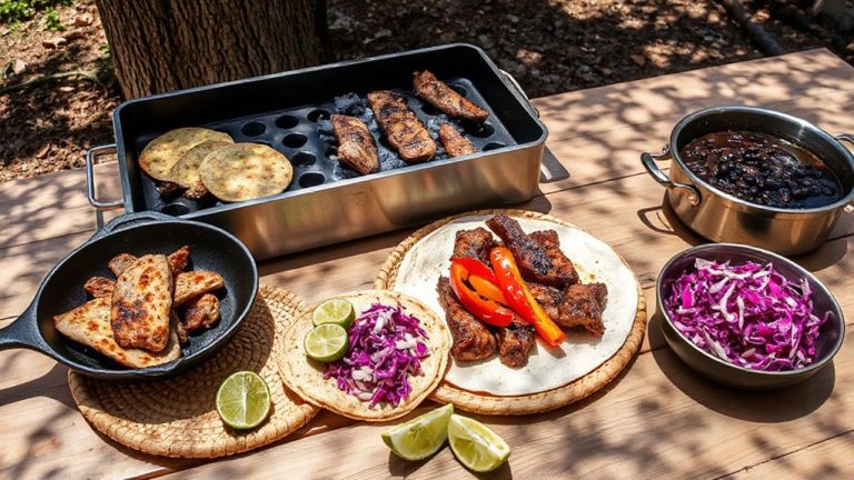 hibachi grilled outdoor taco filling station