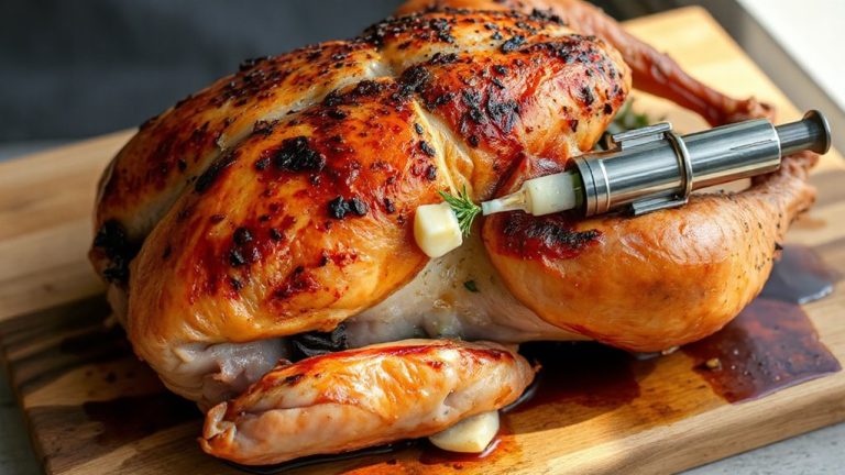 injecting herb butter for moisture