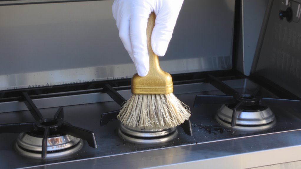 inspect burners monthly for clogs