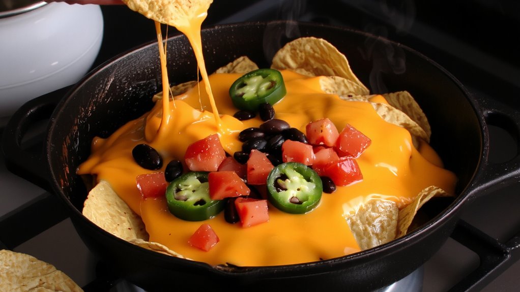 layer chips and cheese evenly