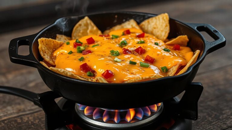 layered cast iron nachos