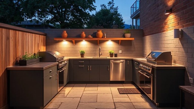 linear outdoor kitchen design