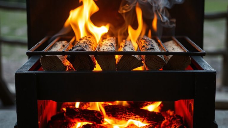 log style radiant heat grilling