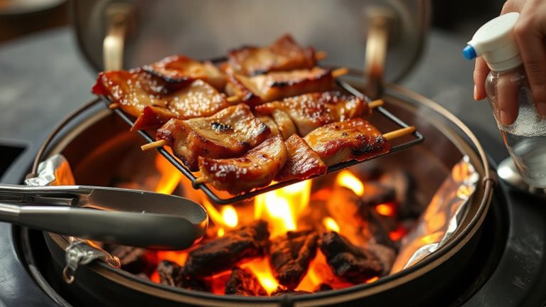 manage grease to prevent flare ups