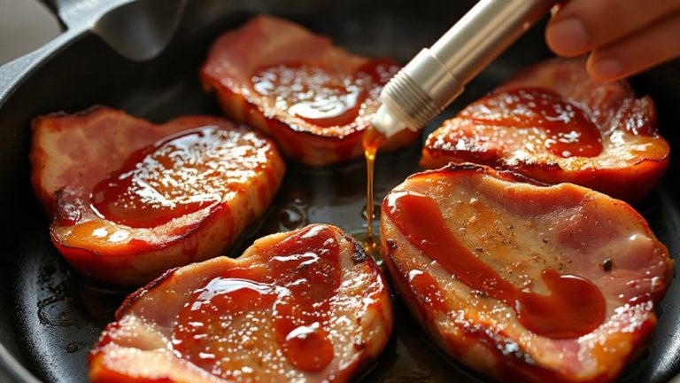 maple bourbon glazed grilled ham