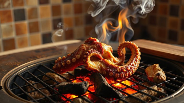 mediterranean octopus on olive wood