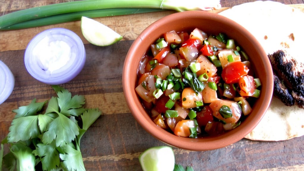 minced green onions balanced