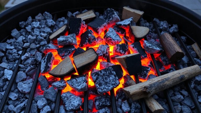mixed hardwood charcoal uneven heating