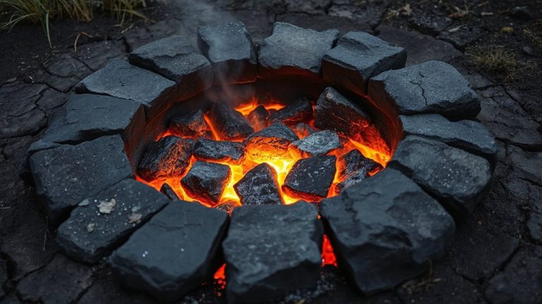 natural rock lining retains heat